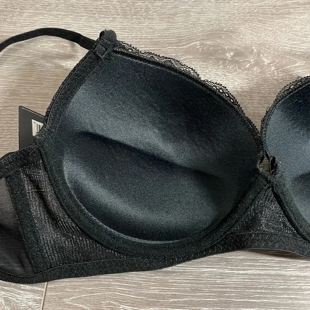 NWT Body Frosting Black Lace Push Up Bra 36B